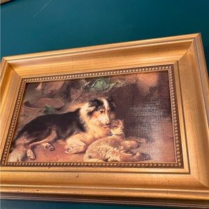 Motherless Lamb with Dog - Oil - reproduction